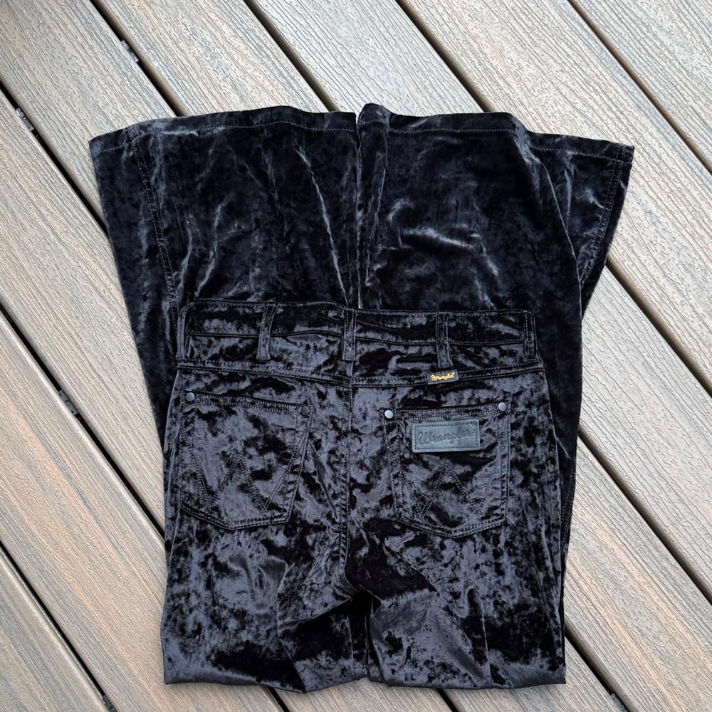 Velvet Wrangler Black Velvet Women's Flare Pants - Picture 2 of 8